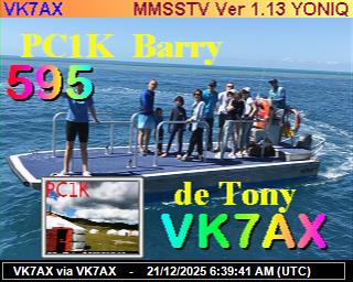 VK7AX: 2025122107 de PI1DFT