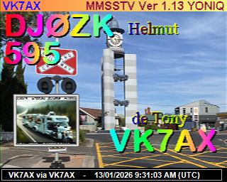 VK7AX: 2026011310 de PI1DFT