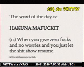 VK7TW: 2026012908 de PI1DFT